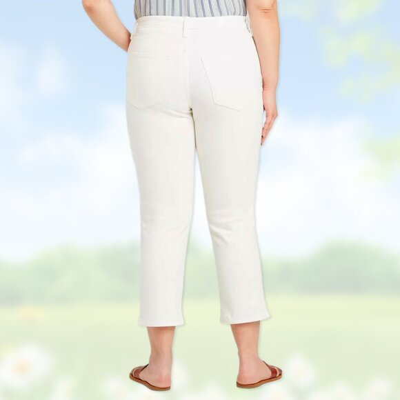 NWT High-Rise Straight-Leg White Cropped Jeans - Women's Sizes 8, 12, 16 - Picture 6 of 6